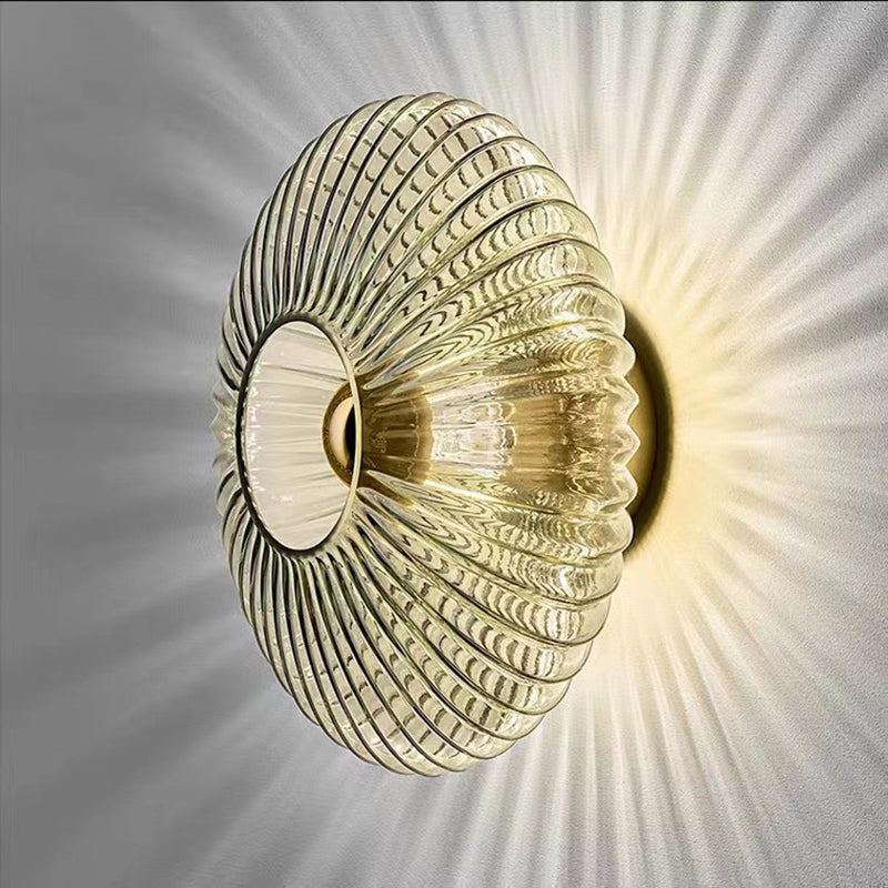 Circular Wall Lighting Contemporary Glass 1 Light Wall Sconce