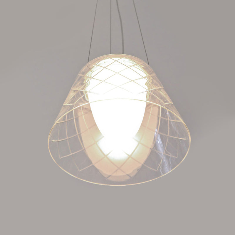 Lámpara de vidrio de red transparente de la red modernista 1 lámpara de luz cromada de luz