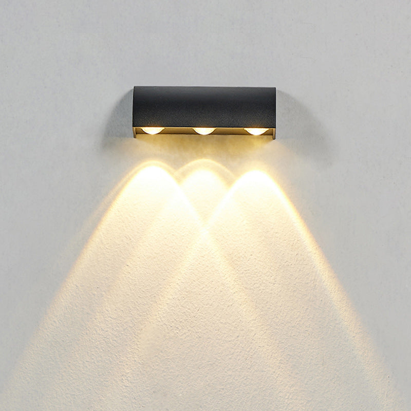 3-Light White/Black Wall Mounted Sconce Shaded Wall Light for Outdoor