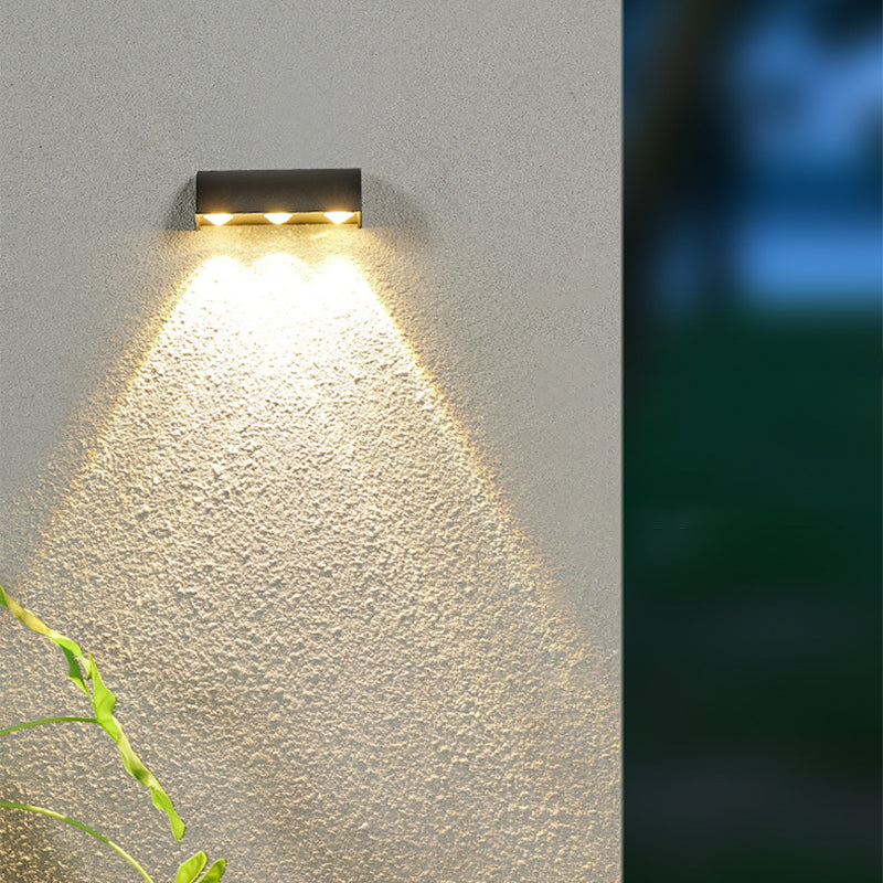 3-Light White/Black Wall Mounted Sconce Shaded Wall Light for Outdoor