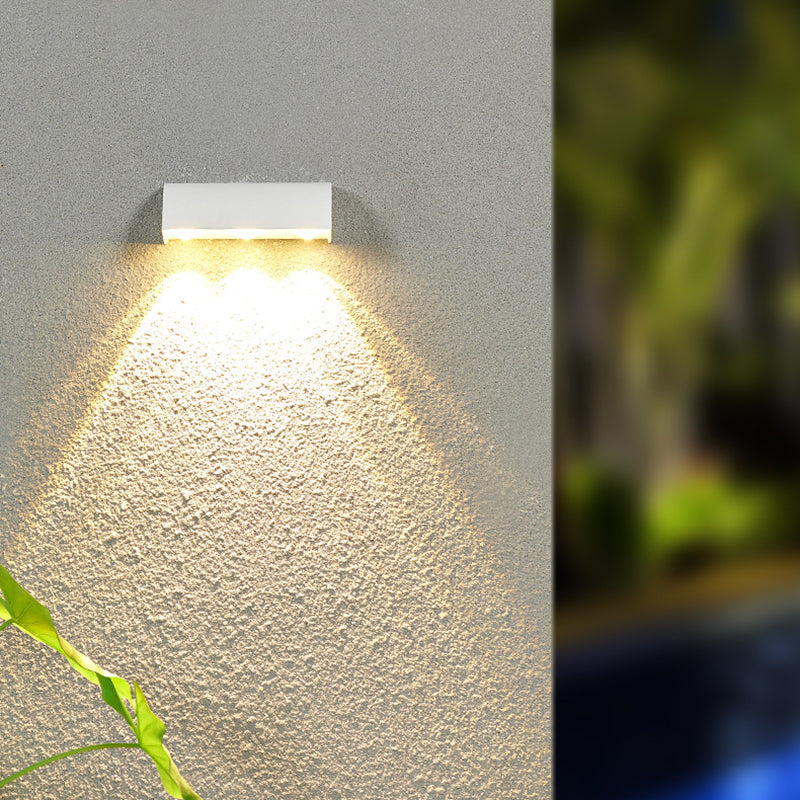 3-Light White/Black Wall Mounted Sconce Shaded Wall Light for Outdoor