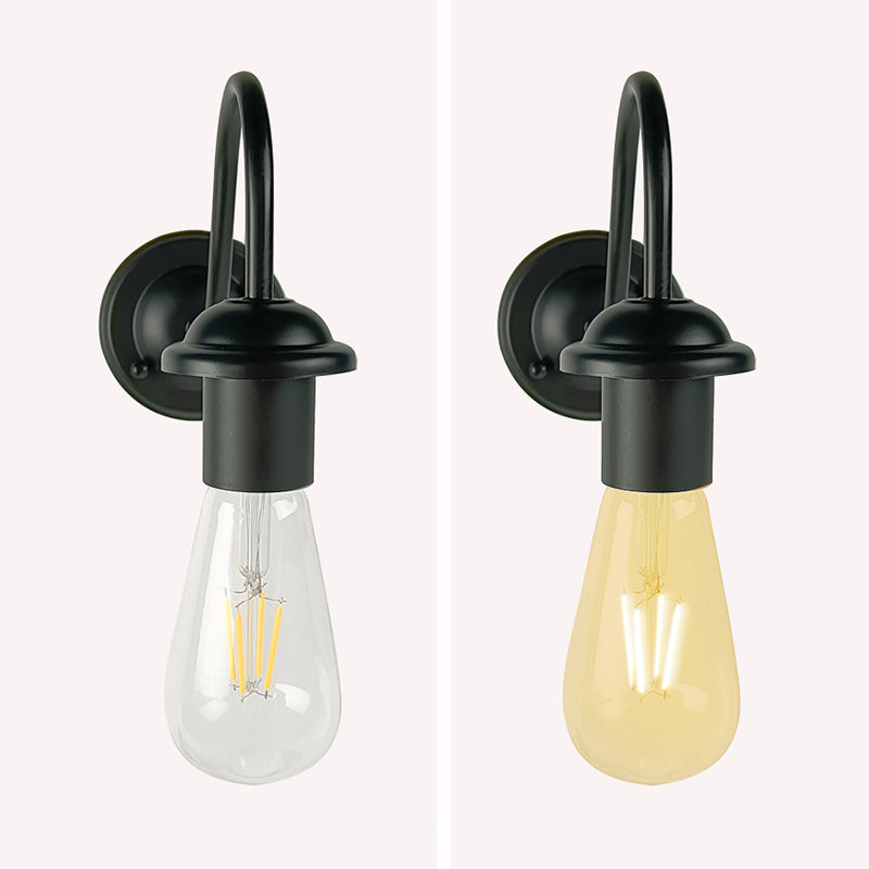 Contemporary Metal Wall Sconce Linear Shape Wall Light for Living Room in Black