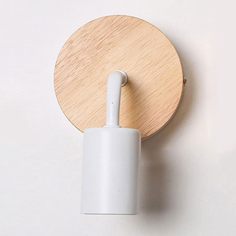 Contemporary Wood Wall Sconce Metal Linear Shape Wall Light for Bedroom