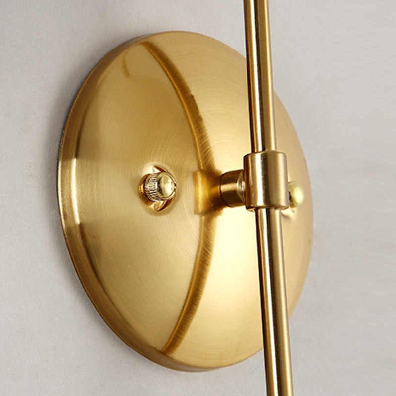 Single Golden Modernism Wall Mounted Sconce Glass Shaded Wall Light for Foyer