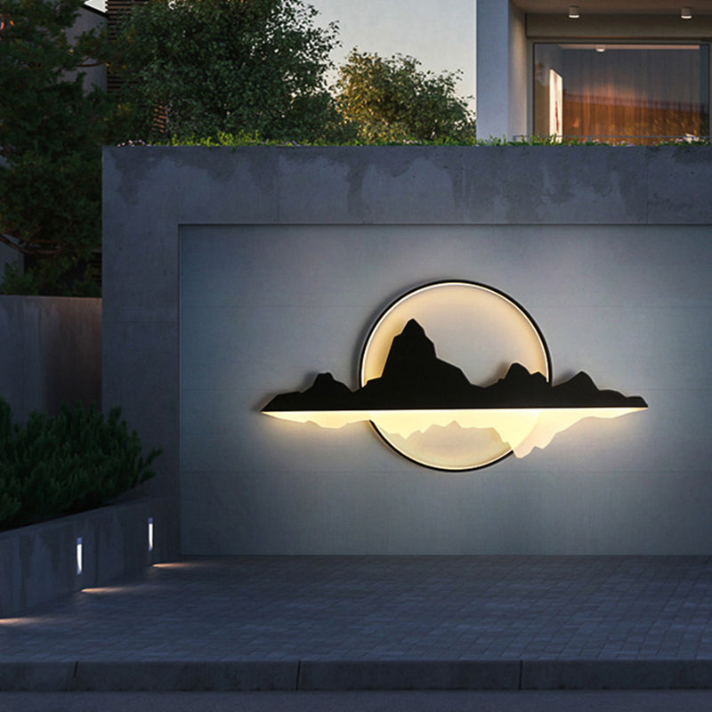 Modern Unique Shape Wall Sconce Lighting Metal Wall Sconce in Black Finish