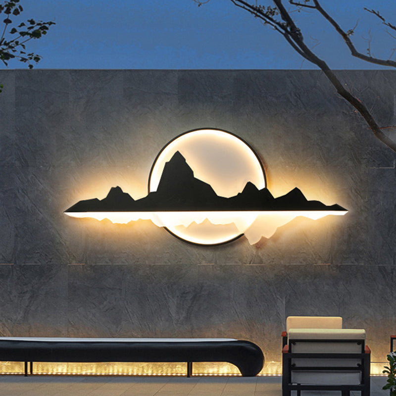 Modern Unique Shape Wall Sconce Lighting Metal Wall Sconce in Black Finish