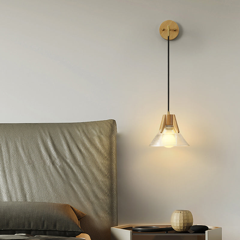 Modern Wooden Wall Light Sconce Simple Wall Light Fixture for Bedroom