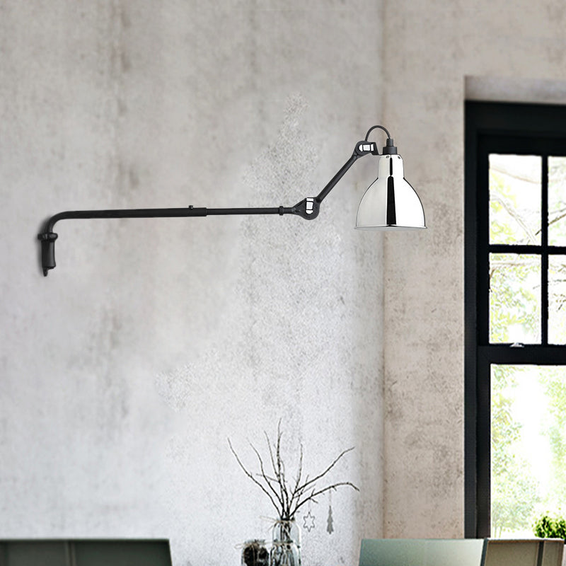 Metallic Bowl Shaped Wall Sconce Modernist Style 1 Light Black/White Sconce Lighting Fixture for Bedroom