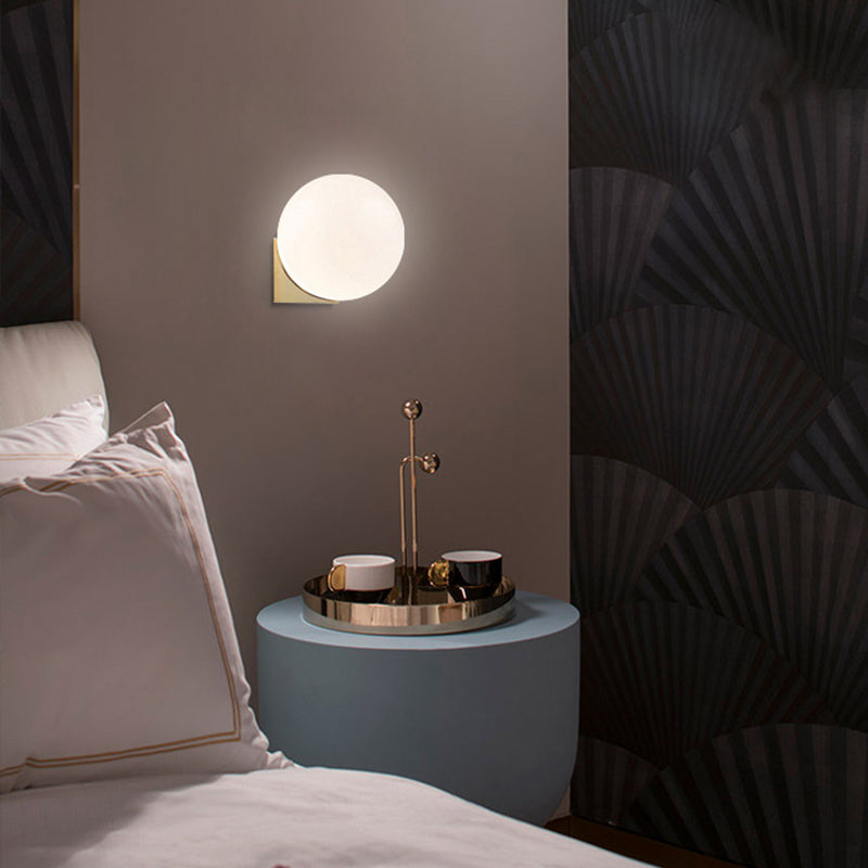 1-Light Bathroom Wall Light Fixture Modern Glass Wall Light Fixtures