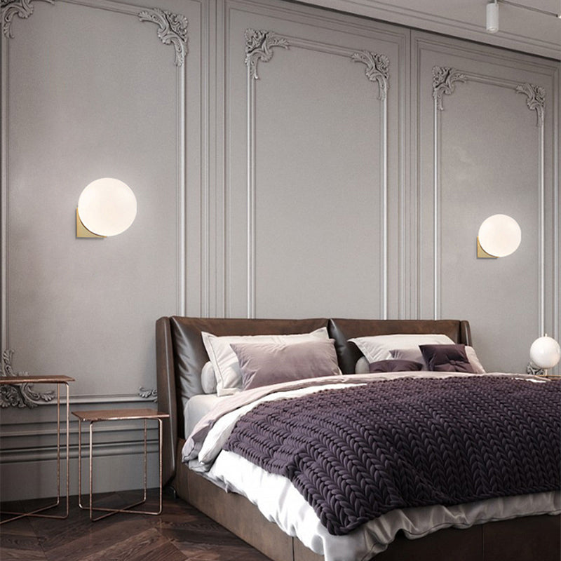 1-Light Bathroom Wall Light Fixture Modern Glass Wall Light Fixtures