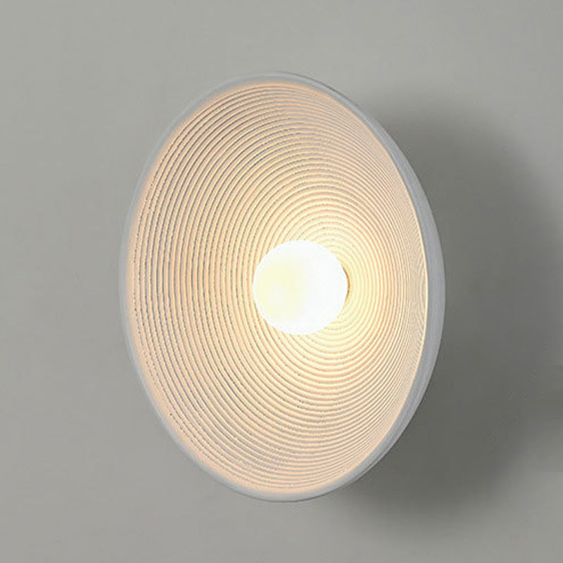 Single Contemporary Brown/White Round Shape LED Bathroom Vanity Light