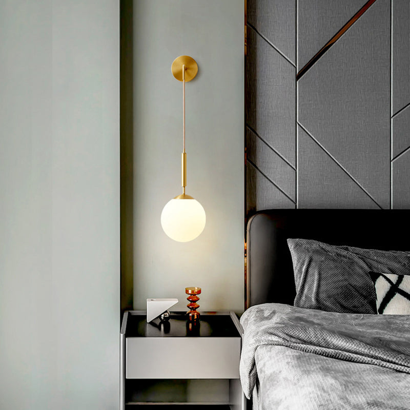 Postmodern Ball Shape Vanity Light with Glass Shade for Shower Room