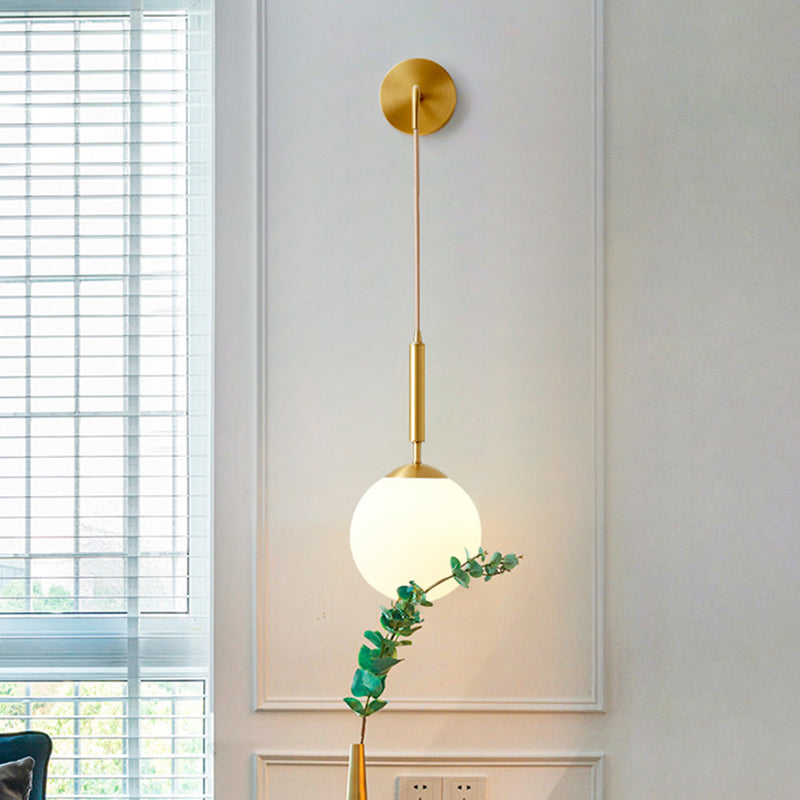 Postmodern Ball Shape Vanity Light with Glass Shade for Shower Room