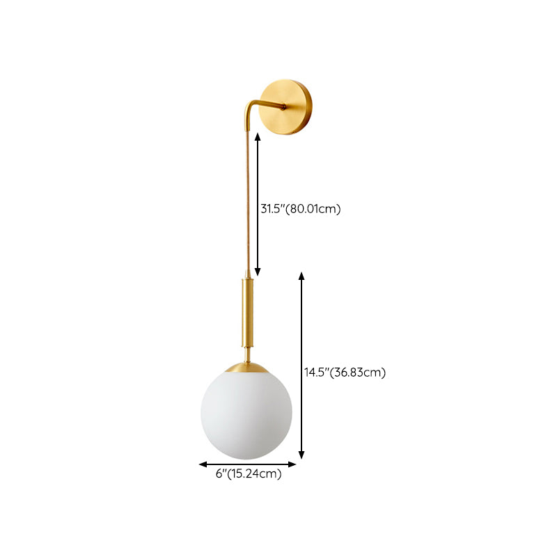 Postmodern Ball Shape Vanity Light with Glass Shade for Shower Room