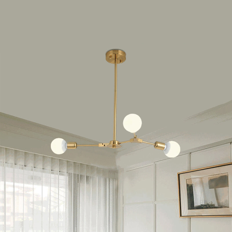 Lampadella RAMABILE RANABLE METALE NORDICO NORME 3/6 LUCI BLACI/GOLD APPENDENTE LUCE