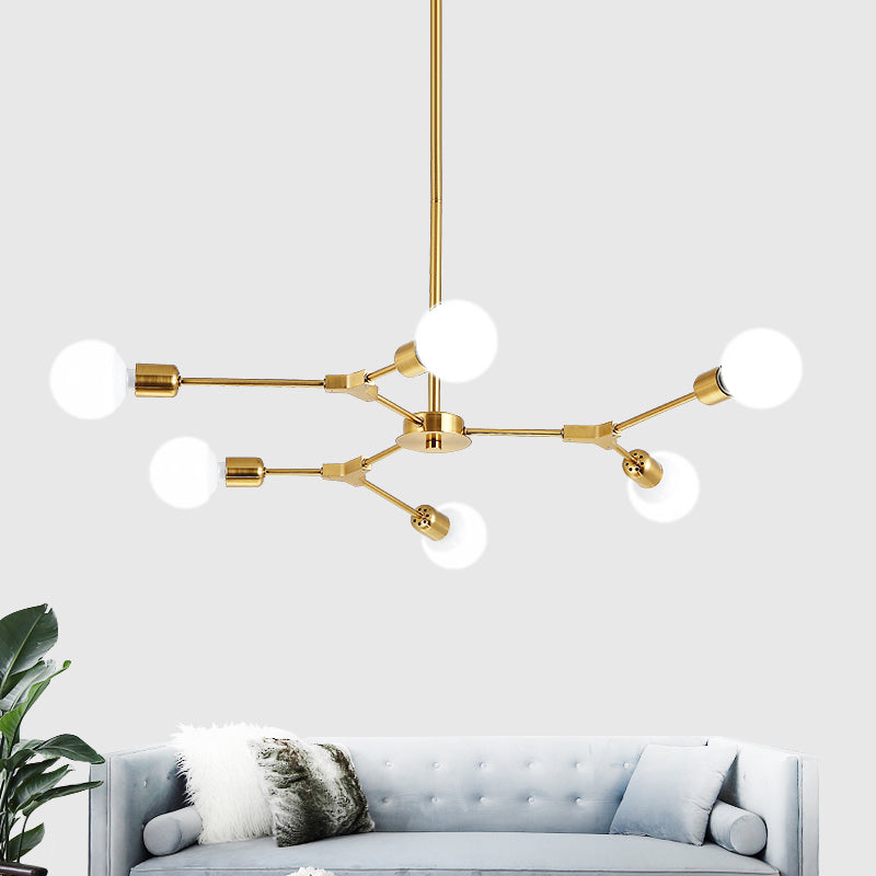 Lampadella RAMABILE RANABLE METALE NORDICO NORME 3/6 LUCI BLACI/GOLD APPENDENTE LUCE