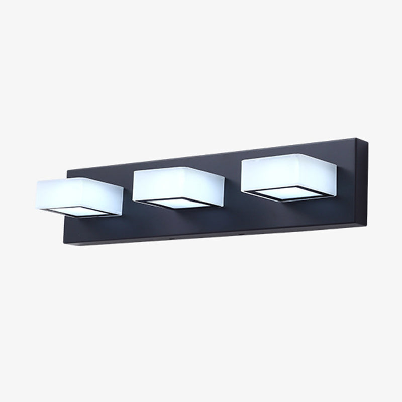 Modern Simple Rectangle Shape Vanity Light with Acrylic Shade for Shower Room
