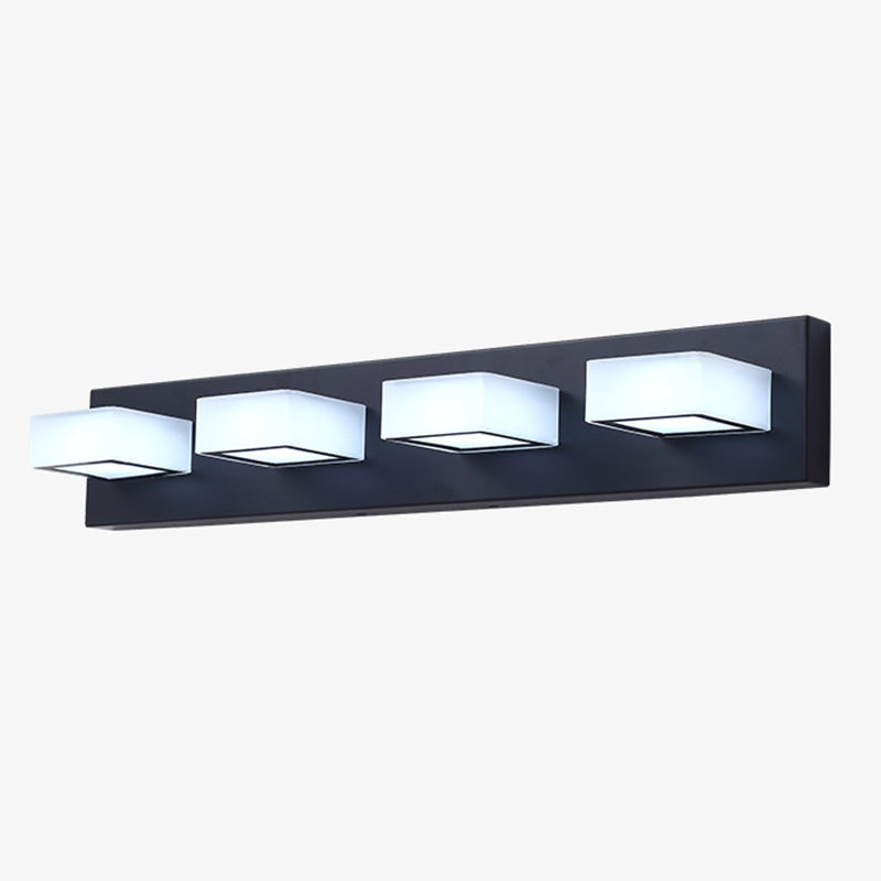 Modern Simple Rectangle Shape Vanity Light with Acrylic Shade for Shower Room