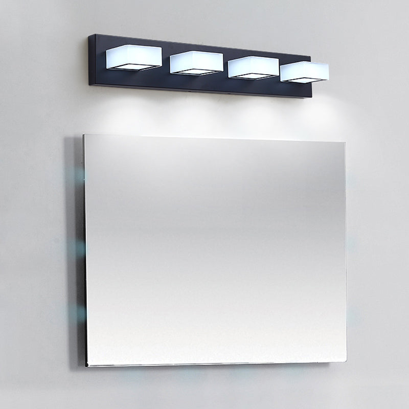 Modern Simple Rectangle Shape Vanity Light with Acrylic Shade for Shower Room