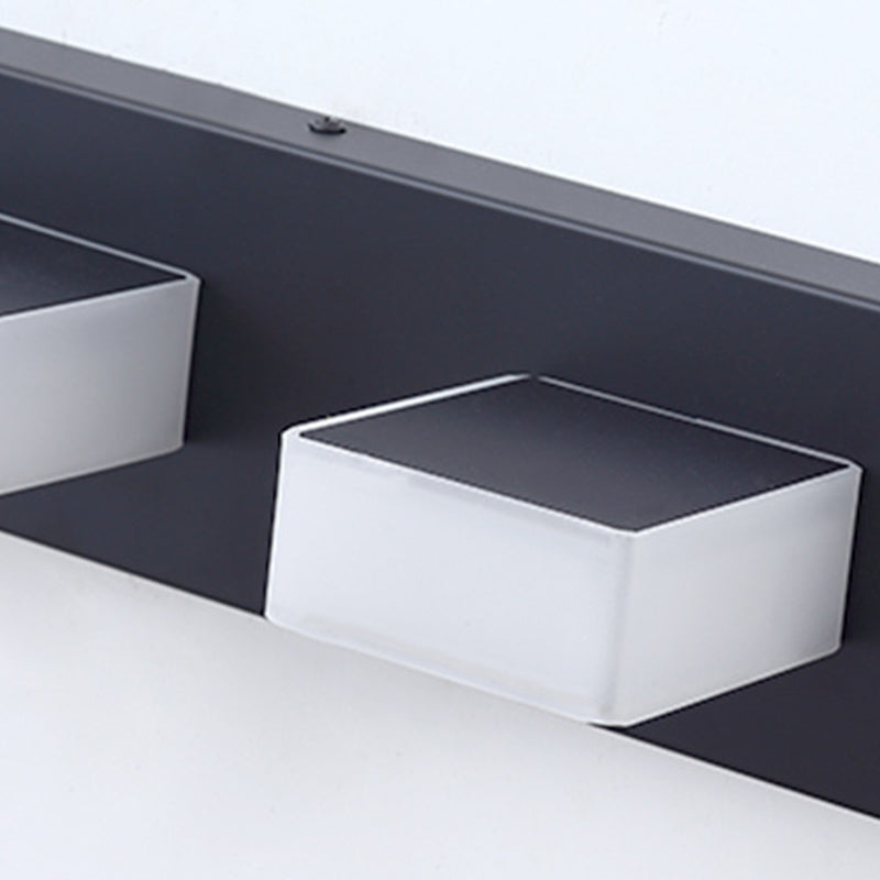 Modern Simple Rectangle Shape Vanity Light with Acrylic Shade for Shower Room