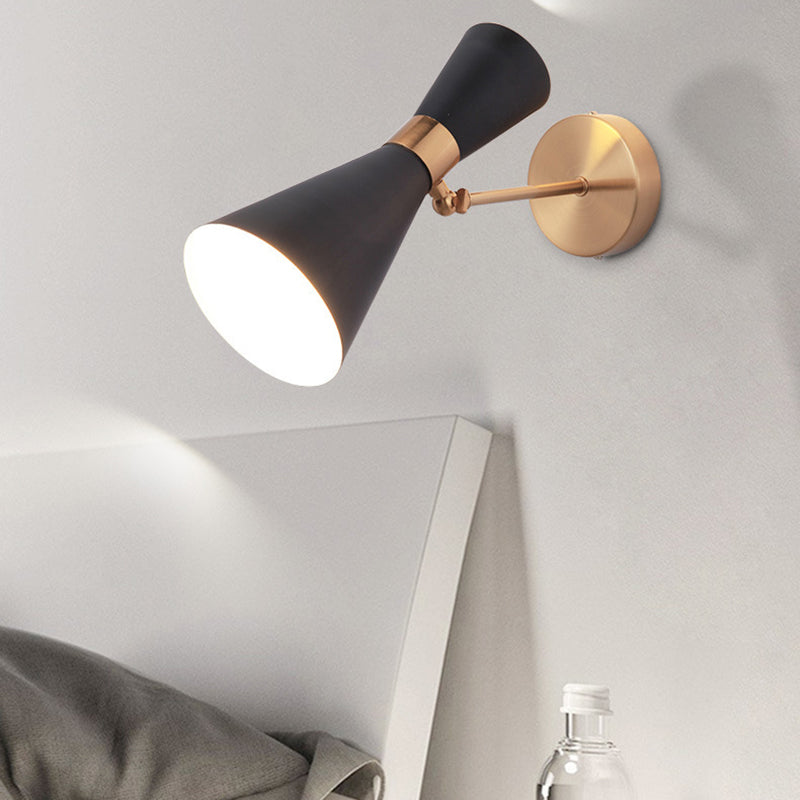 Postmodern Horn Shape Vanity Light with Iron Shade for Shower Room