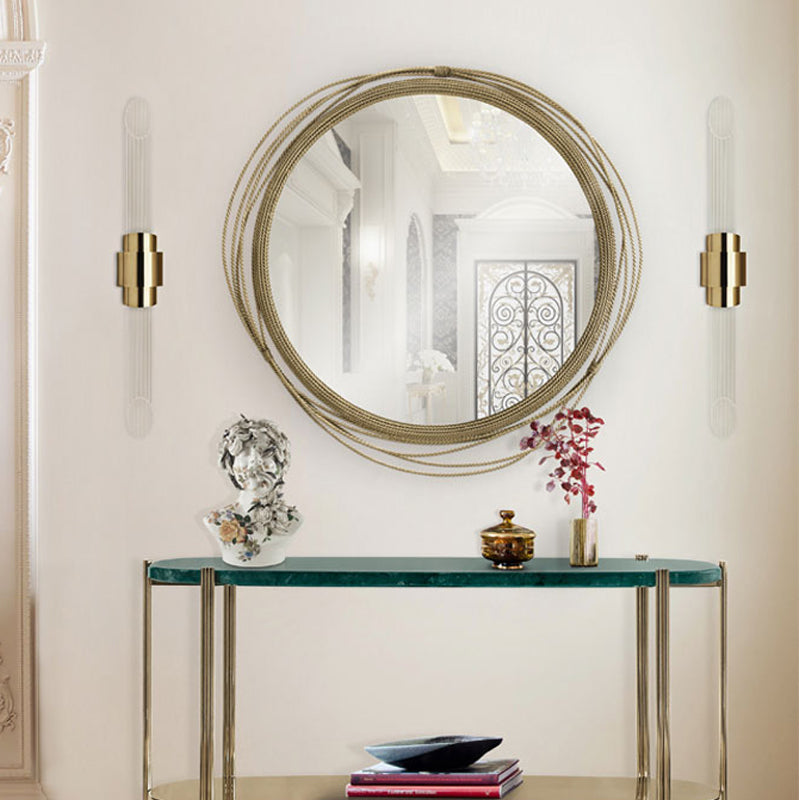 American Style Cylinder Shape Vanity Light with Glass Shade for Shower Room