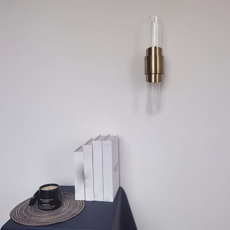 American Style Cylinder Shape Vanity Light with Glass Shade for Shower Room