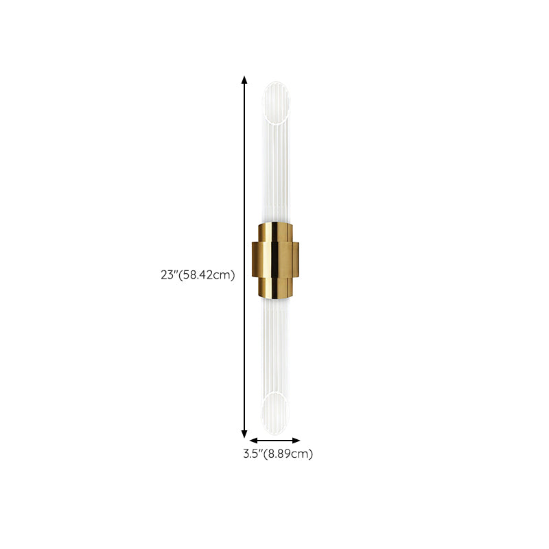 American Style Cylinder Shape Vanity Light with Glass Shade for Shower Room