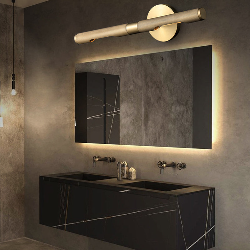Modern Simple Metal Vanity Light Cylinder Shape 2-Lights for Shower Room
