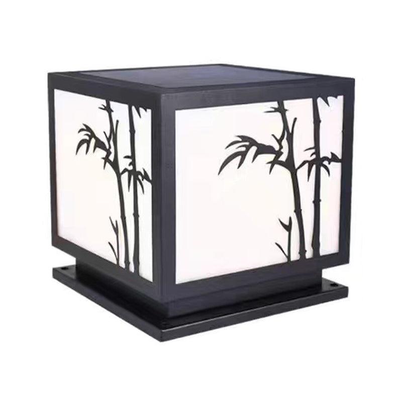 Nordic Style Acrylic Shade Outdoor Light Solar Energy Pillar Lamp for Outdoor