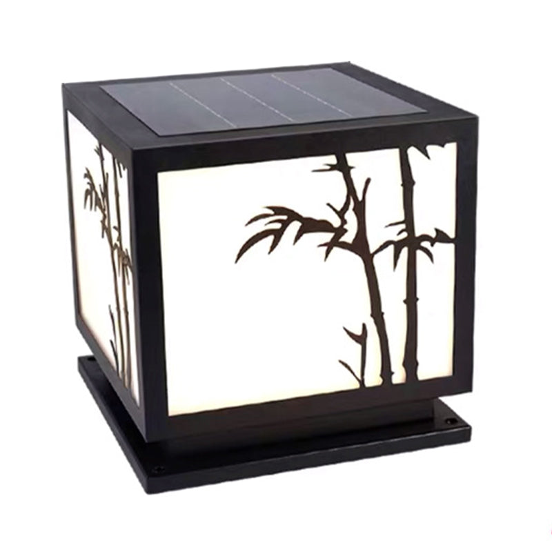 Nordic Style Acrylic Shade Outdoor Light Solar Energy Pillar Lamp for Outdoor