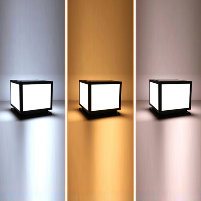 Nordic Style Acrylic Shade Outdoor Light Solar Energy Pillar Lamp for Outdoor