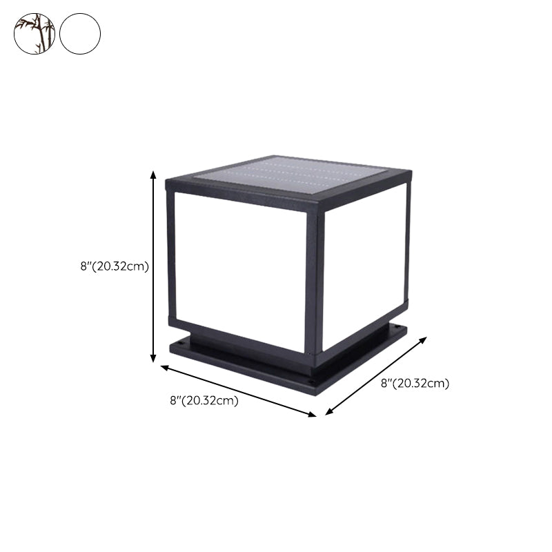 Nordic Style Acrylic Shade Outdoor Light Solar Energy Pillar Lamp for Outdoor