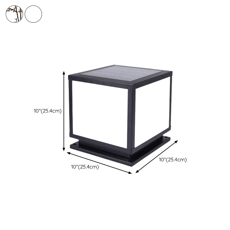 Nordic Style Acrylic Shade Outdoor Light Solar Energy Pillar Lamp for Outdoor