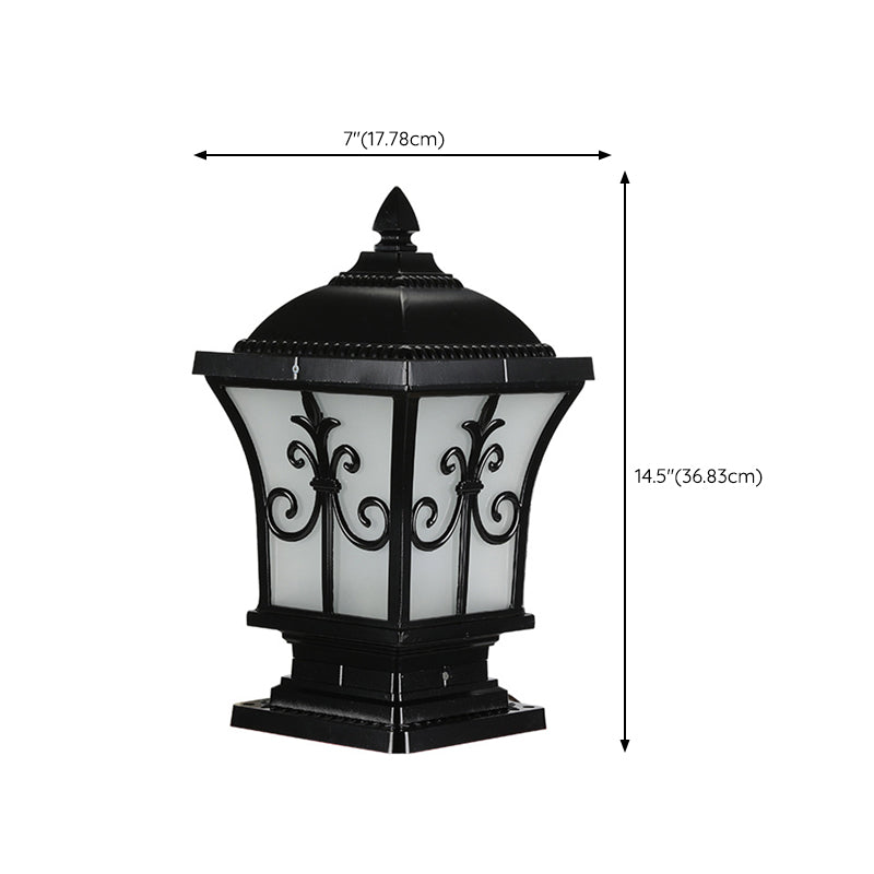 Black Outdoor Lights Waterproof Square Pillar Lamp for Garden