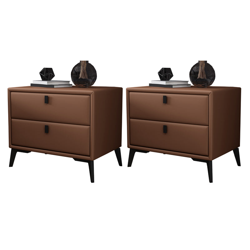 Leather Accent Table Nightstand Modern Nightstand for Bedroom