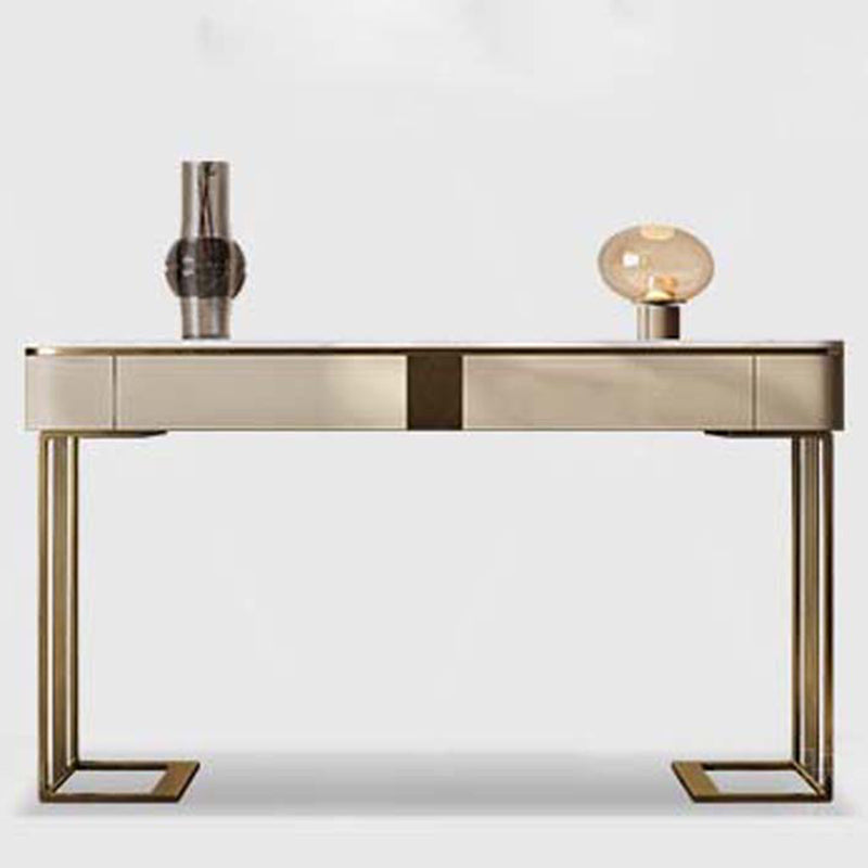 Rectangle Console Table Scratch Resistant with Stone Top for Hall
