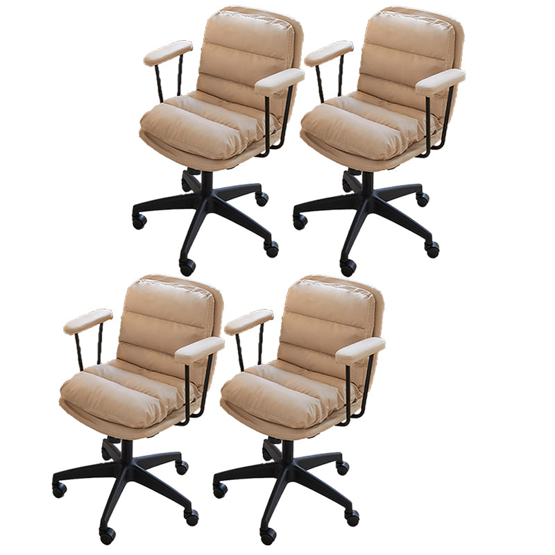 Modern Padded Arms Office Chair Leather Tilt Mechanism No Distressing Ergonomic Desk Chair