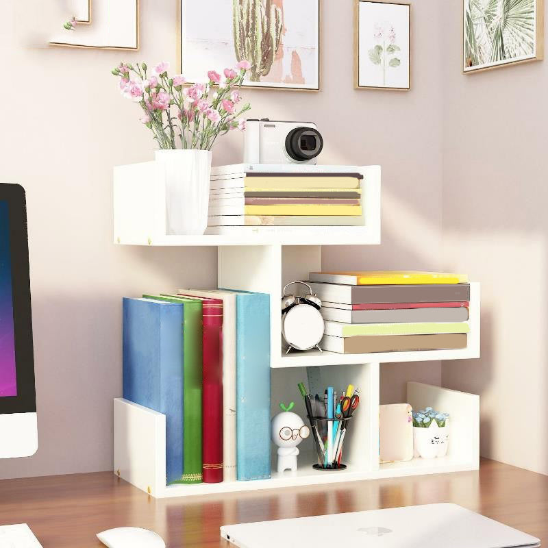 Modern Style Open Back Bookshelf Engineered Wood Bookcase with Shelves