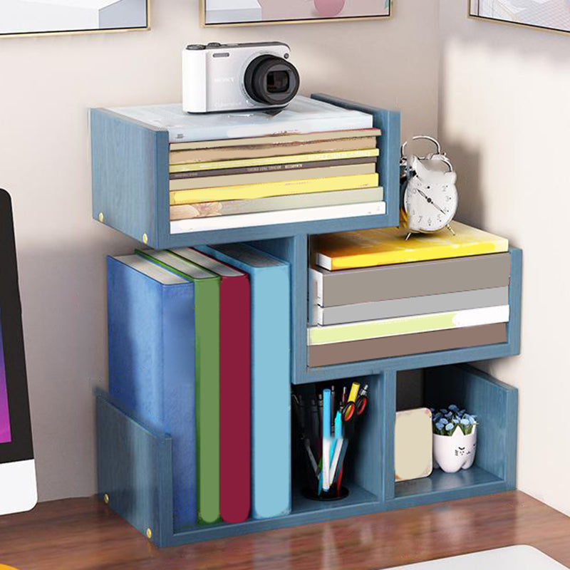 Modern Style Open Back Bookshelf Engineered Wood Bookcase with Shelves