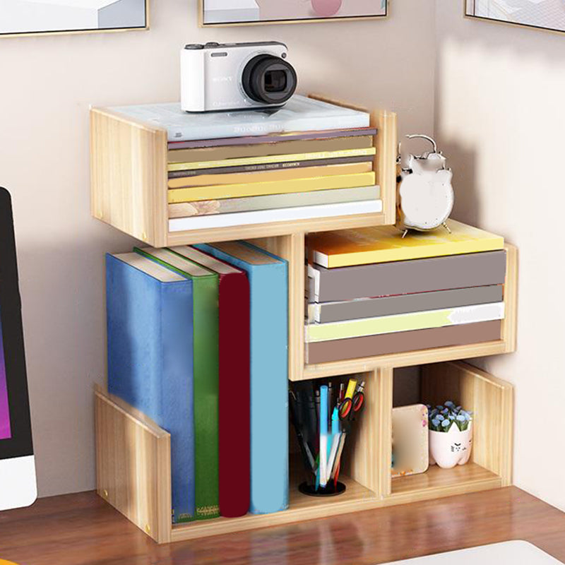 Modern Style Open Back Bookshelf Engineered Wood Bookcase with Shelves