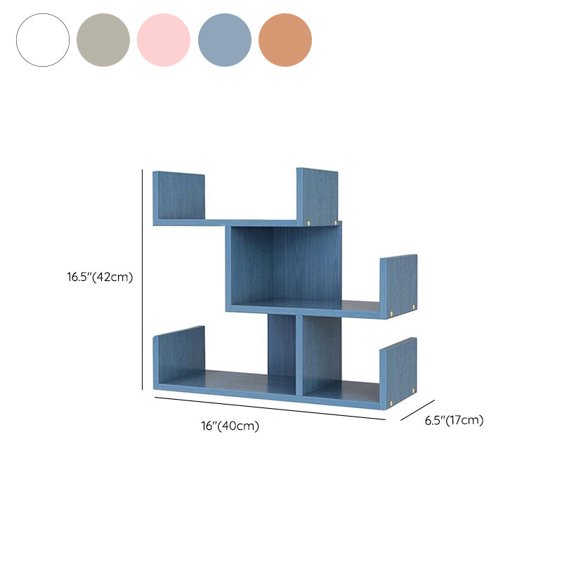 Modern Style Open Back Bookshelf Engineered Wood Bookcase with Shelves