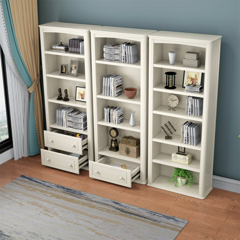 Modern Standard Bookshelf Wooden White Bookcase with Shelves