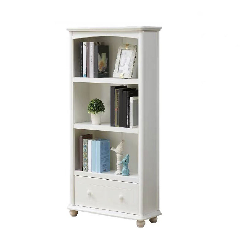 Modern Standard Bookshelf Wooden White Bookcase with Shelves