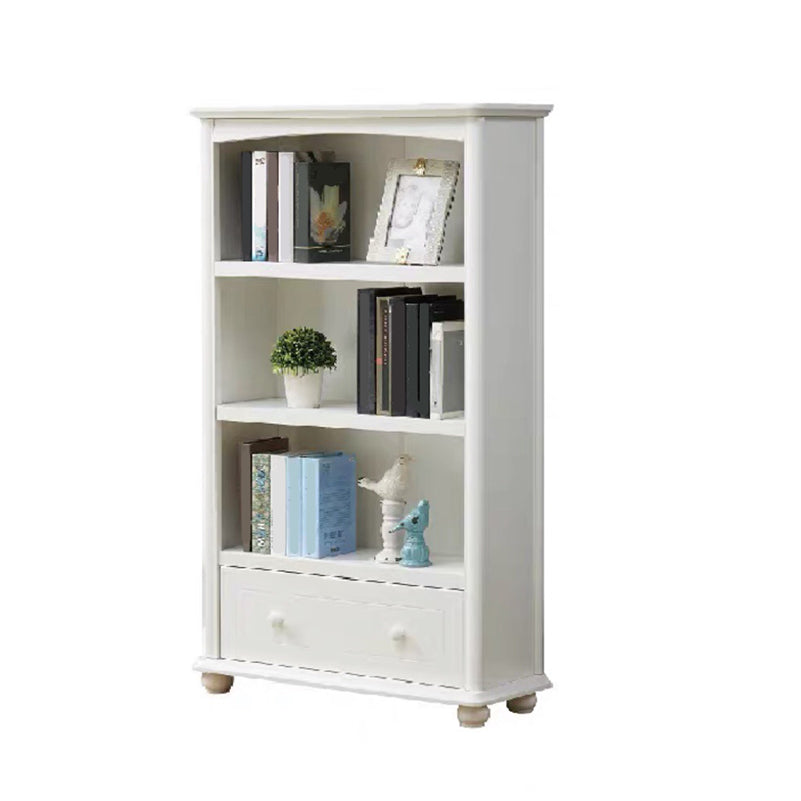 Modern Standard Bookshelf Wooden White Bookcase with Shelves