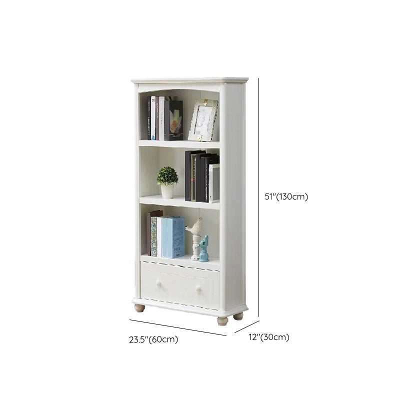 Modern Standard Bookshelf Wooden White Bookcase with Shelves