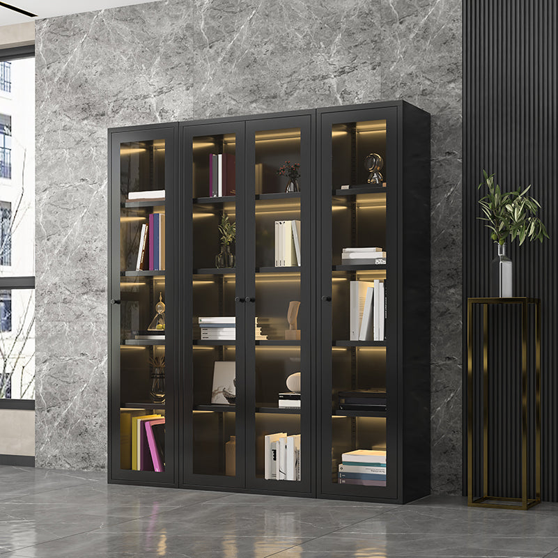 Modern Closed Back Vertical Bookshelf Metal Bookcase for Office