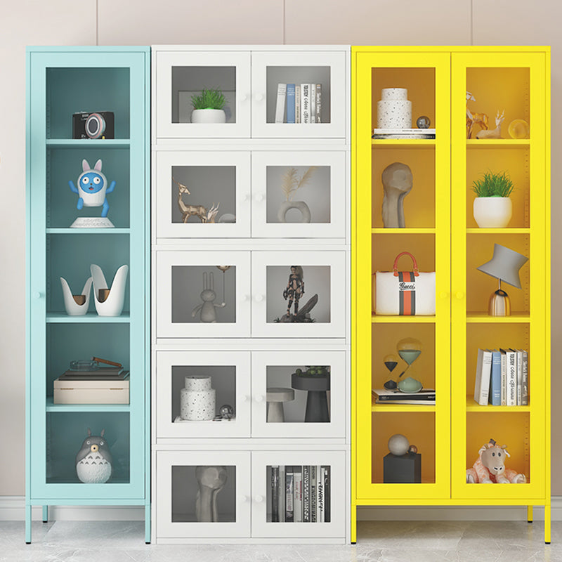 Modern Closed Back Vertical Bookshelf Metal Bookcase for Office