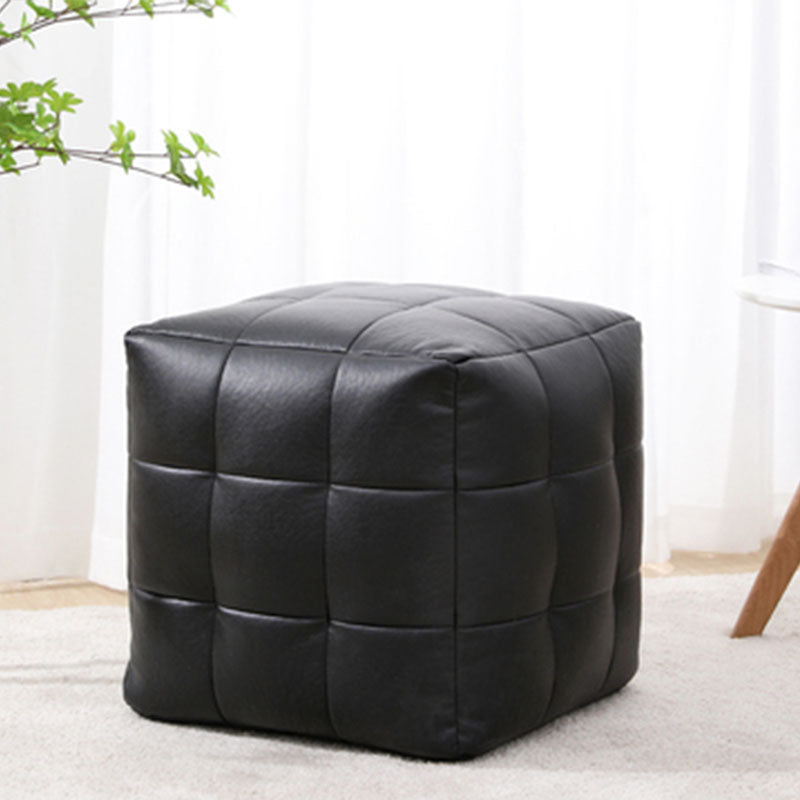 Modern Square Pouf Water Resistant Orange Pouf for Drawing Room