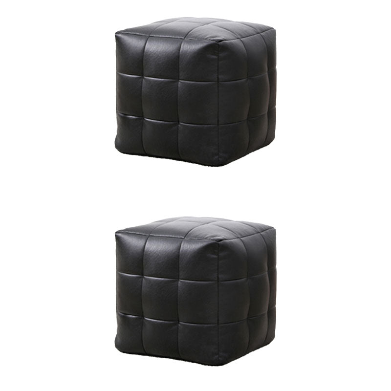 Modern Square Pouf Water Resistant Orange Pouf for Drawing Room